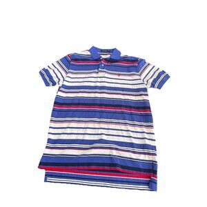 Polo Ralph Lauren polo Shirt Mens Large Red White Blue Striped Colorblock